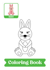 Rabbit animal coloring pages book