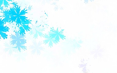 Light BLUE vector doodle background with flowers.