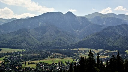 view of the Tatra Mountains from Gubałówka - obrazy, fototapety, plakaty