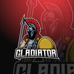 Knight gladiator esport and mascot logo design