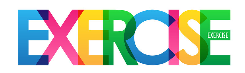 EXERCISE colorful vector typography banner