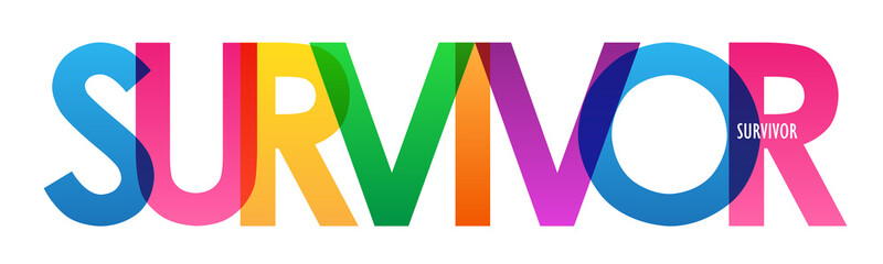 SURVIVOR colorful vector typography banner