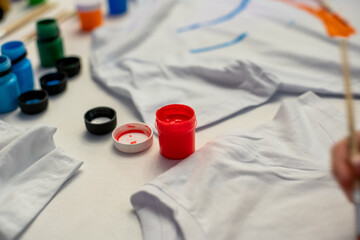 items for children's artistic creativity, art tools, paints