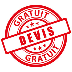 Tampon rouge devis gratuit. Icône vectoriel.
