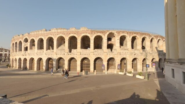 roman arena country of Verona, Italy, time lapse