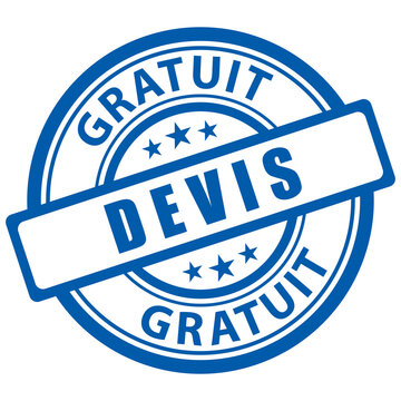 Tampon bleu devis gratuit. Ic&ocirc;ne vectoriel.