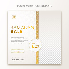 Luxury ramadan sale social media post template with islamic ornament  Premium Vector	