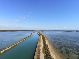 Canal du Rhône à Sète, vue aérienne, Occitanie