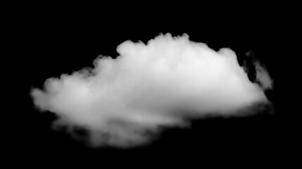 White Cloud Isolated on Black Background. Good for Atmosphere Creation. Graphic Design Resource