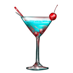 Cocktail im Mariniglas mit Kirschen