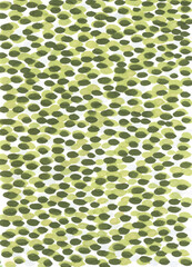 green marker doodles on white paper background