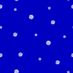 Moon and star on blue background