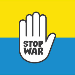 Obraz premium Stop war sign on hand icon.