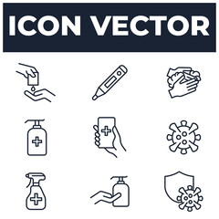 set of virus Protection elements symbol template for graphic and web design collection logo vector illustration