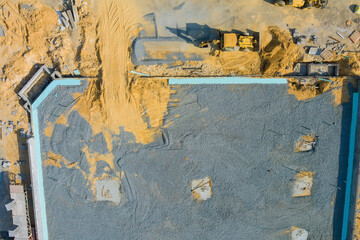 Fototapeta premium Construction site of view a new house foundation