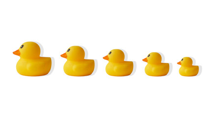 a pattern of yellow rubber ducks on a white background 