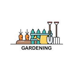 Gardening Concept Icon isolated on white background. Illustration