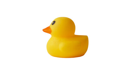 yellow rubber duck on a white background 