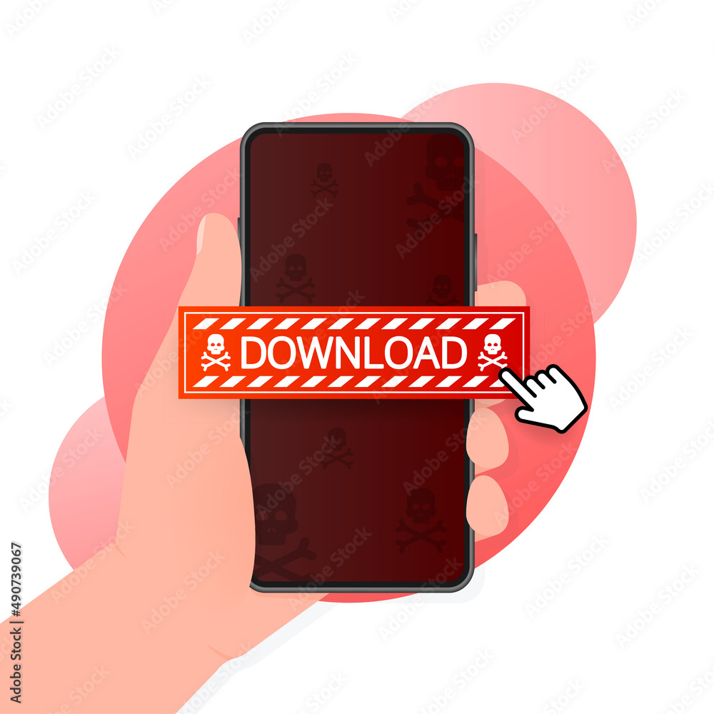 Poster modern red download envelope web template on light backdrop. creative design. web banner template. d