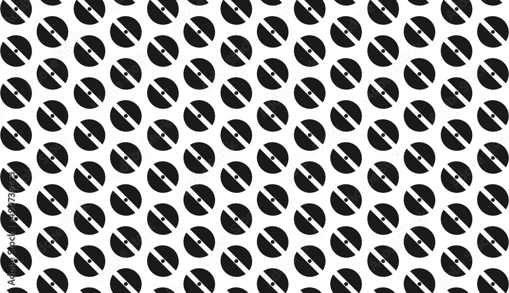 Poster seamless pattern. black and white dotted circle motif. simple pattern design