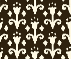 IKAT seamless pattern. Ethnic abstract vector print for fabric, wallpaper, wraping paper. Traditional ornament, modern illustration