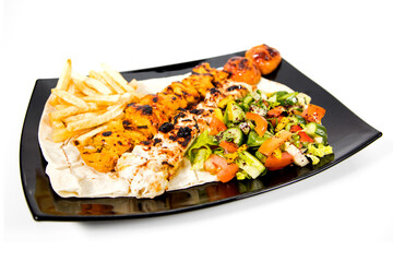 Arabic food and Persian cuisine on isolated background