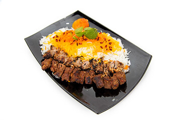 Arabic food and Persian cuisine on isolated background