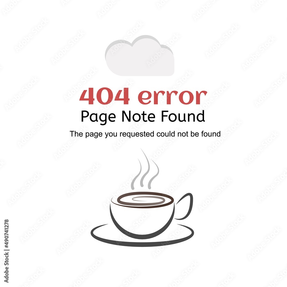 Poster 404 error page not found miss paper with white background design template for website background gra