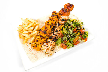 Arabic food and Persian cuisine on isolated background