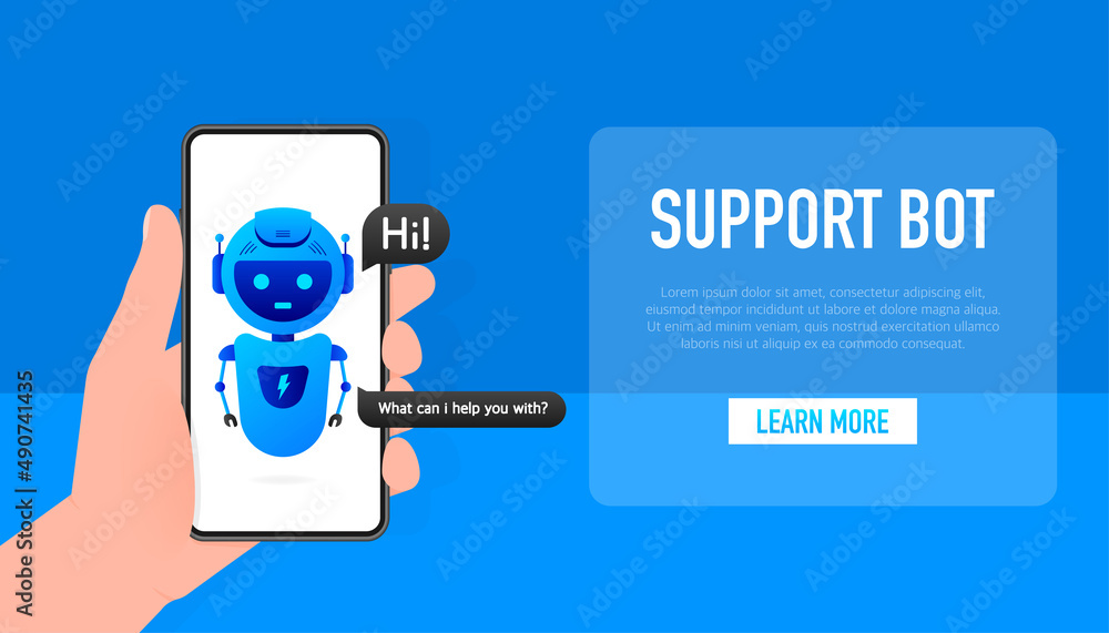 Poster chatbot icon concept, chat bot or chatterbot. robot virtual assistance of website or mobile applicat
