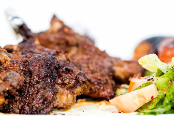 Arabic food and Persian cuisine on isolated background