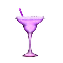 Pink Cocktail im Gras mit Eiskristalle 