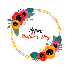 Spring and Summer flowers bright background. Happy Mother s Day poster. Illustration