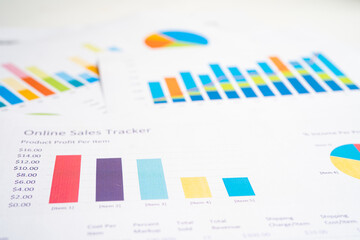 Obraz premium Charts Graphs paper. Financial development, Banking Account, Statistics, Investment Analytic research data economy, Stock exchange Business office company meeting concept.