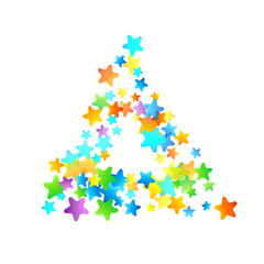 Rainbow Festive Confetti. Carnival Star Falling.