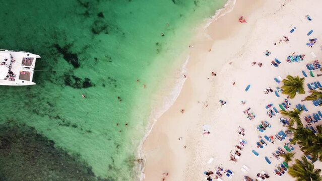 Tropic Beach and beautiful sea of dominicana upview