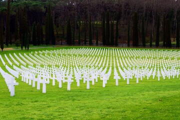 American cemetery and memorial in Florence Italy chosen by the American Battle Monuments Commission to house the remains of American soldiers who died abroad