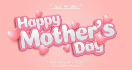 Three dimension text Mother's day editable style effect template