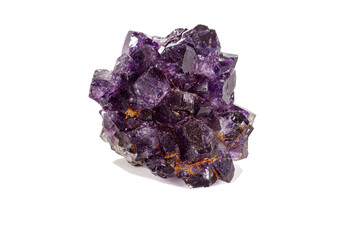 Amethyst Crystal Druse  macro mineral on white background
