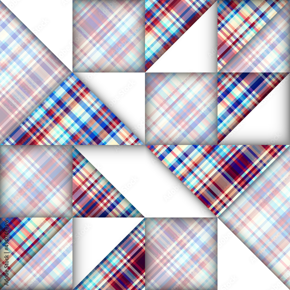 Aufkleber Paper cut shapes design. Seamless vector pattern.