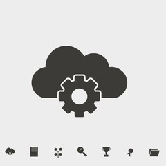 cloud storage setting icon vector illustration and symbol for website and graphic design