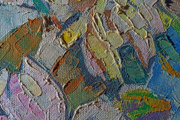 Abstract background closeup of a painting with brushstrokes. Rough art paint smear. Large...