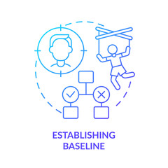 Establishing baseline blue gradient concept icon. Emotional manipulation abstract idea thin line illustration. Abusive relationship. Isolated outline drawing. Myriad Pro-Bold font used