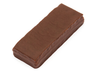Chocolate cake bar isolated on white background