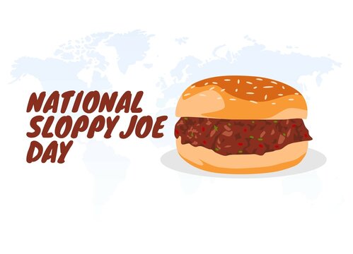 vector graphic of national sloppy joe day good for national sloppy joe day celebration. flat design. flyer design.flat illustration.