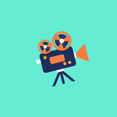 Retro camera in a flat style