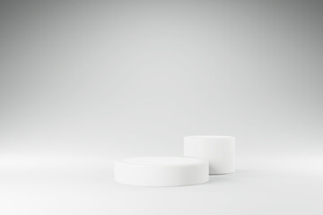 podium abstract background White scene geometry, minimal 3D rendering, white background.
