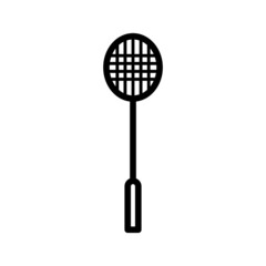 Close-up icon badminton racket, isolated on white background.