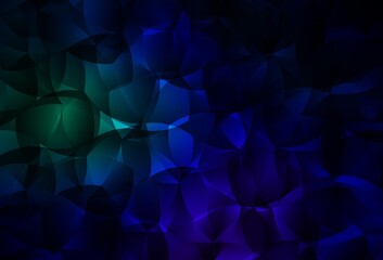 Dark Blue, Green vector low poly background.