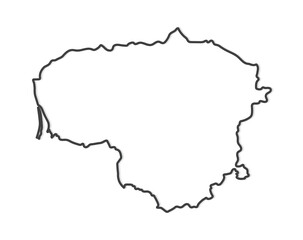 black outline of Lithuania map- vector illustration